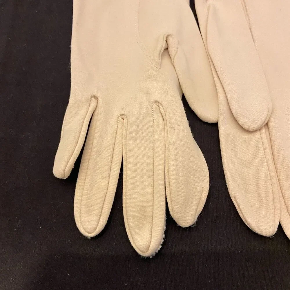 #6241 Vintage Womens Dress Long Opera Creme color Gloves Size S-M